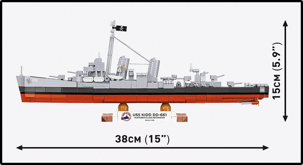 COBI 4866 USS Kidd Fletcher Class Destroyer 1:300 Brick Model 700pcs