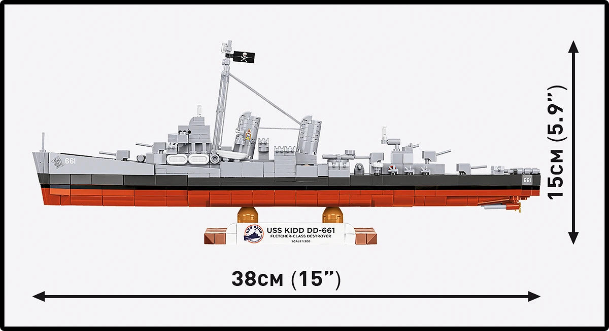 COBI 4866 USS Kidd Fletcher Class Destroyer 1:300 Brick Model 700pcs