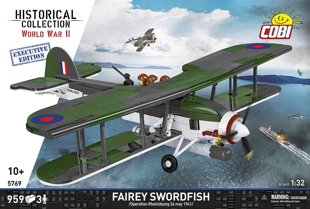 COBI 5769 Fairey Swordfish Executive Edition HC WWII 1:32 Brick Plane Kit 960pcs
