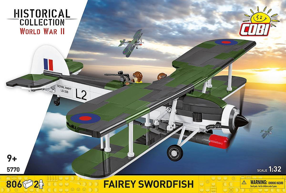 COBI 5770 Fairey Swordfish HC WWII 1:32 Brick Model Plane Kit 809pcs