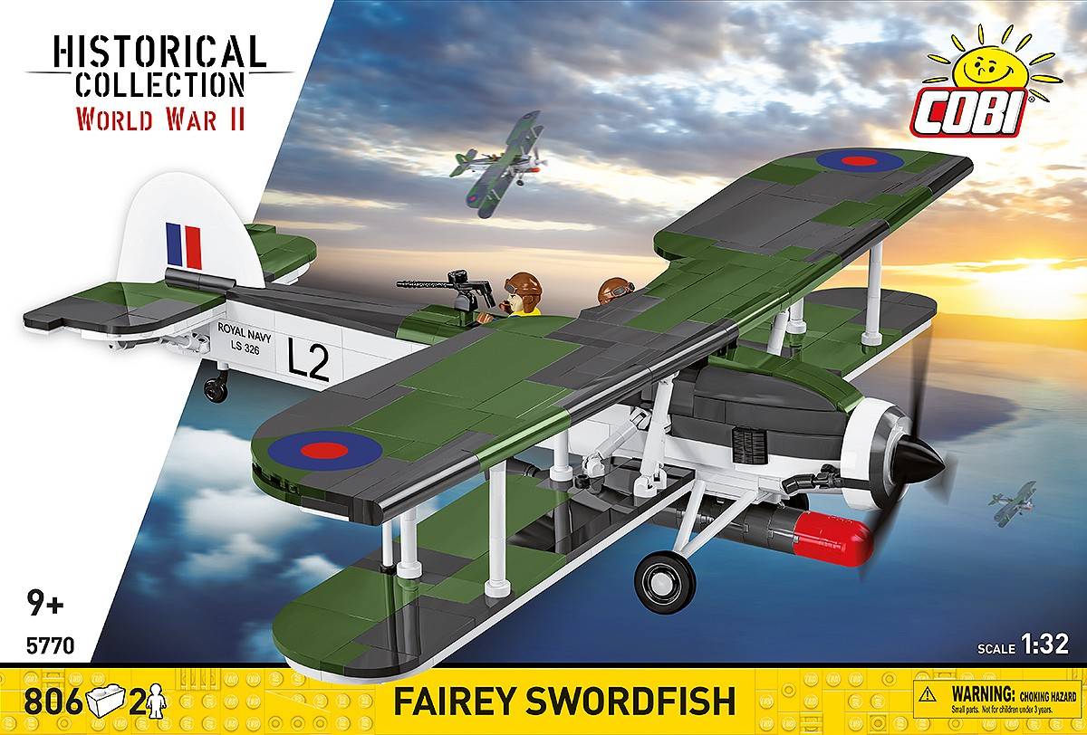 COBI 5770 Fairey Swordfish HC WWII 1:32 Brick Model Plane Kit 809pcs