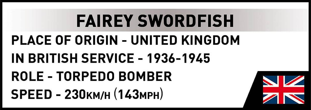 COBI 5770 Fairey Swordfish HC WWII 1:32 Brick Model Plane Kit 809pcs