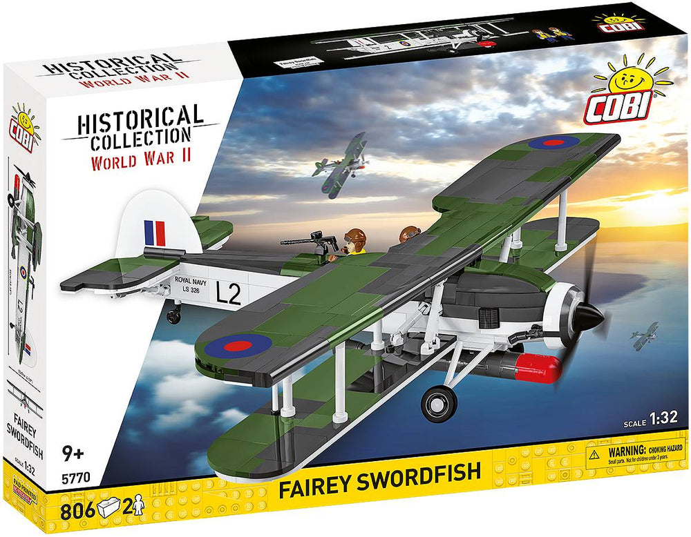 COBI 5770 Fairey Swordfish HC WWII 1:32 Brick Model Plane Kit 809pcs