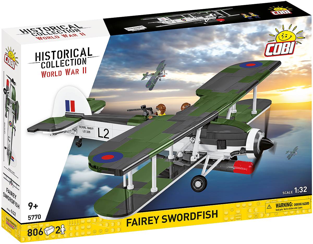 COBI 5770 Fairey Swordfish HC WWII 1:32 Brick Model Plane Kit 809pcs