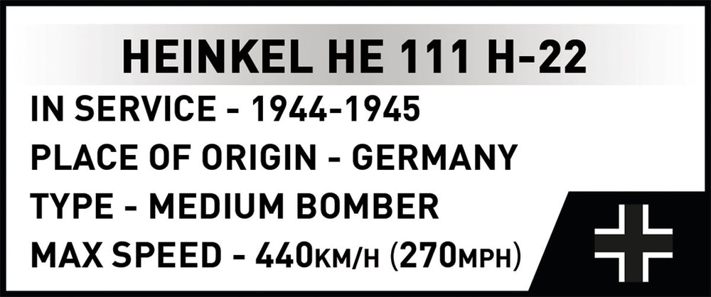 COBI 5771 Heinkel He 111 H-22 Executive Edition HC WWII 1:48 Brick Kit 924pcs
