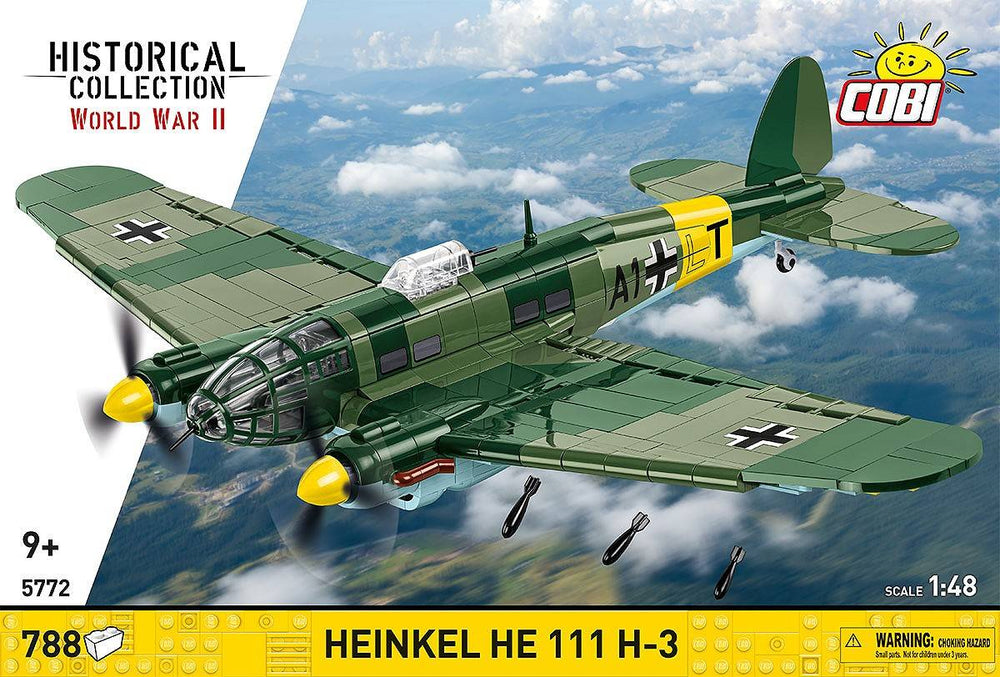 COBI 5772 Heinkel He 111 H-3 HC WWII 1:48 Brick Model Plane Kit 788pcs