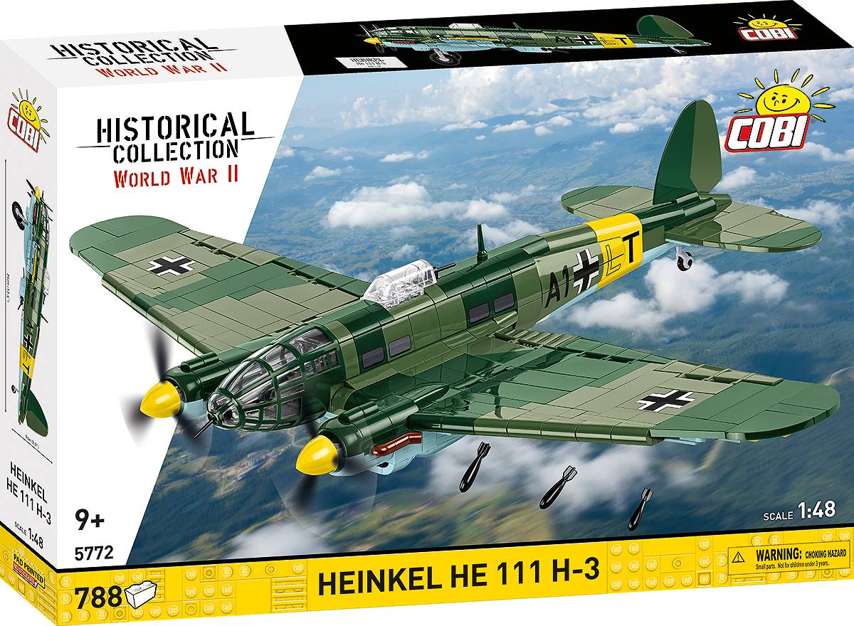 COBI 5772 Heinkel He 111 H-3 HC WWII 1:48 Brick Model Plane Kit 788pcs