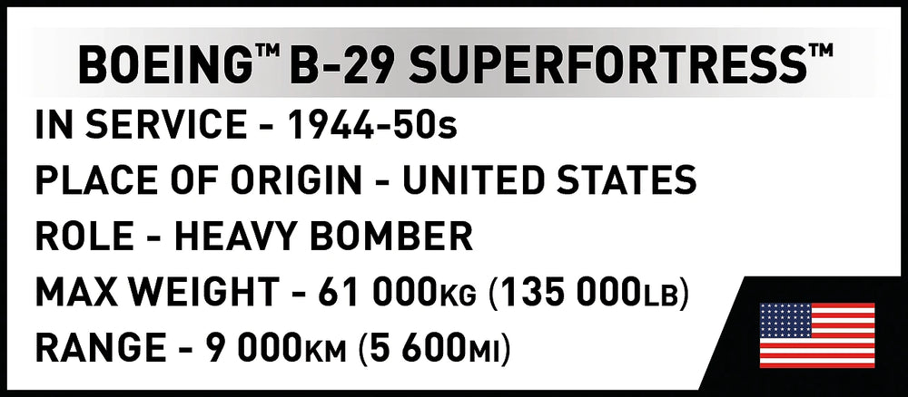 COBI 5774 Boeing B-29 Superfortress 1:72 Brick Model 1050pcs