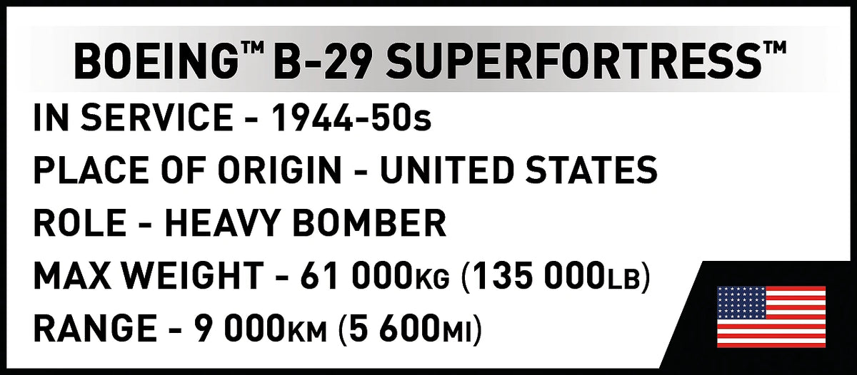 COBI 5774 Boeing B-29 Superfortress 1:72 Brick Model 1050pcs