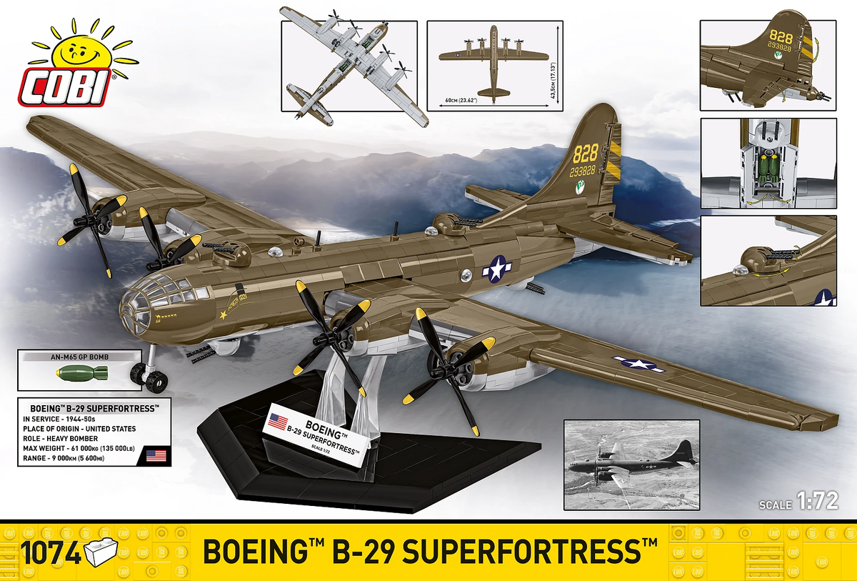COBI 5774 Boeing B-29 Superfortress 1:72 Brick Model 1050pcs