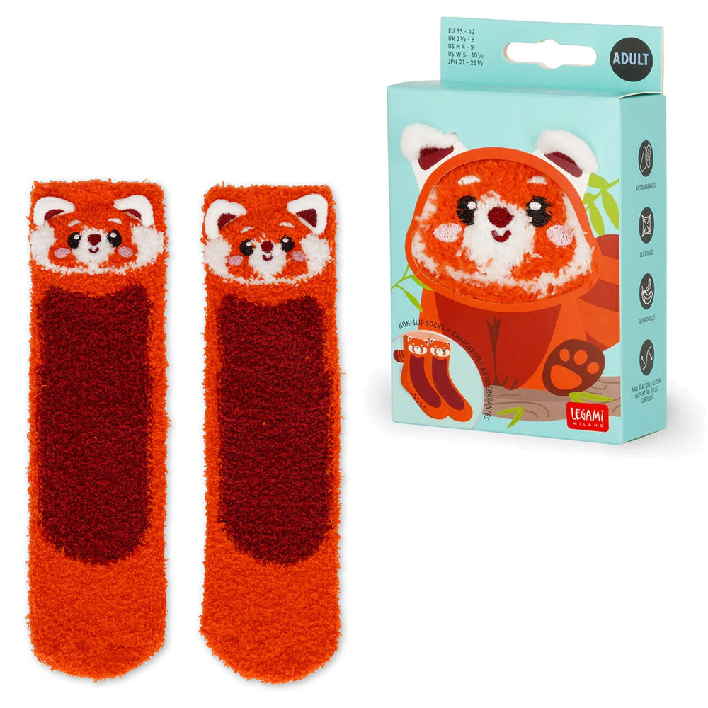Legami Non-Slip Socks - It's a Match! - Red Panda (Adult)