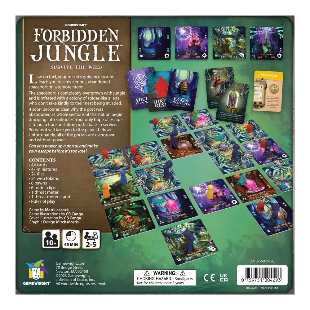 Fordbidden Jungle Tile Board Game Gamewright Age 10+ 2-5 Players