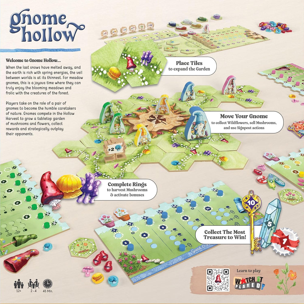 Gnome Hollow Board Game - Age 12+ 2-4 Players - USAopoly