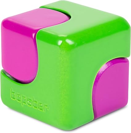 Bopster Cube Spinning Fidget Toy - Neon Green Purple CSN02