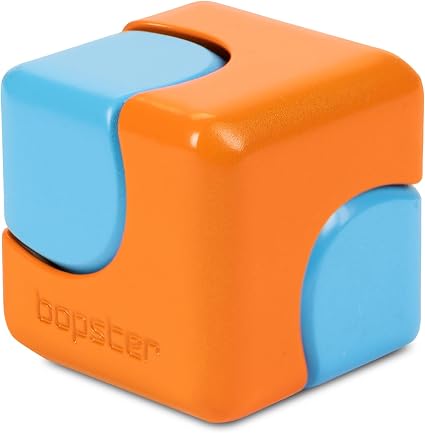 Bopster Cube Spinning Fidget Toy - Neon Orange Blue CSN03
