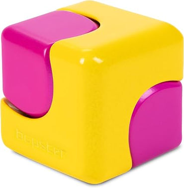 Bopster Cube Spinning Fidget Toy - Neon Pink Yellow CSN04