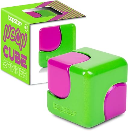 Bopster Cube Spinning Fidget Toy - Neon Purple Blue CSN05