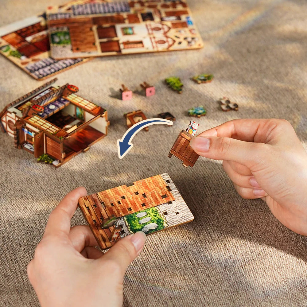 Cartartem Japanese Sushi Mini Book Nook DIY 3D Wooden Puzzle Kit CT112 - image 3