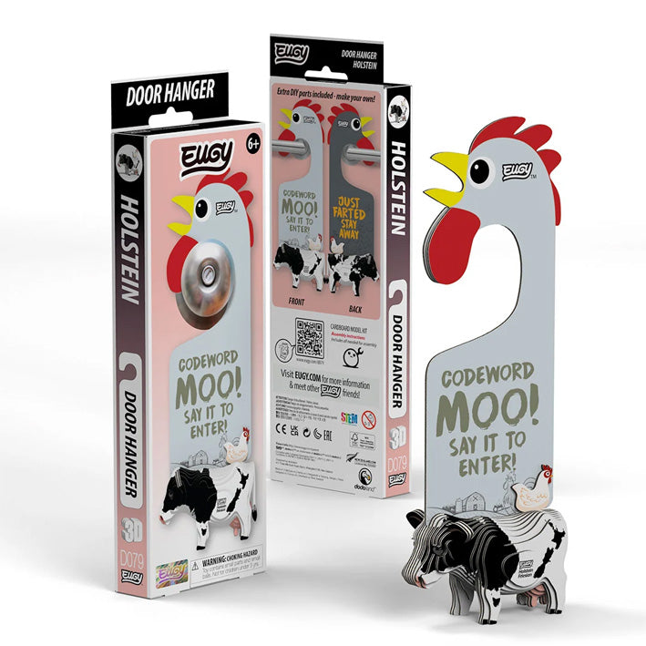 EUGY Holstein Friesian Cow Door Hanger 3D Model Craft Kit