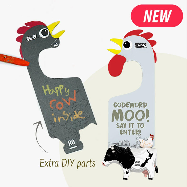EUGY Holstein Friesian Cow Door Hanger 3D Model Craft Kit