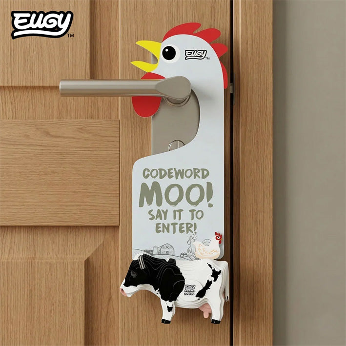 EUGY Holstein Friesian Cow Door Hanger 3D Model Craft Kit