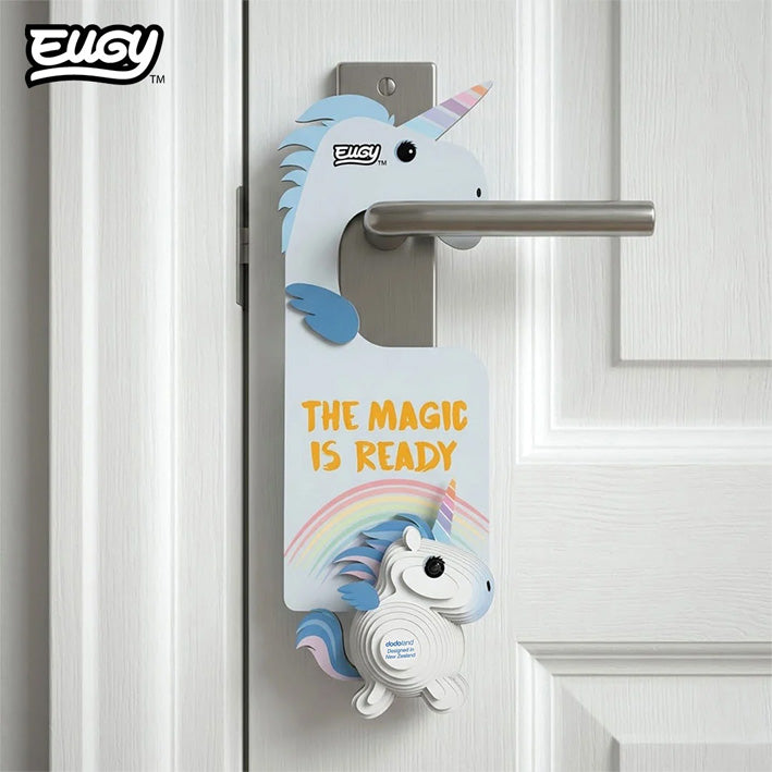 EUGY Unicorn Door Hanger 3D Model Craft Kit