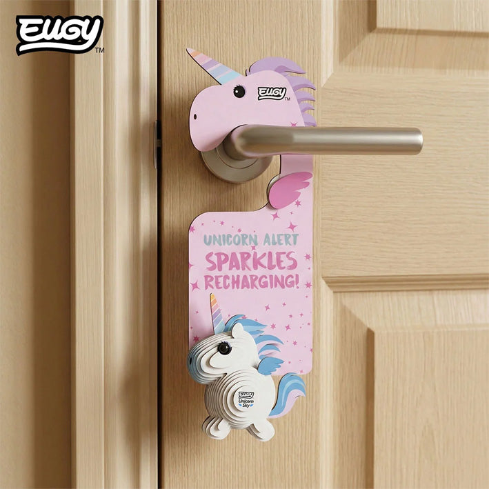EUGY Unicorn Door Hanger 3D Model Craft Kit
