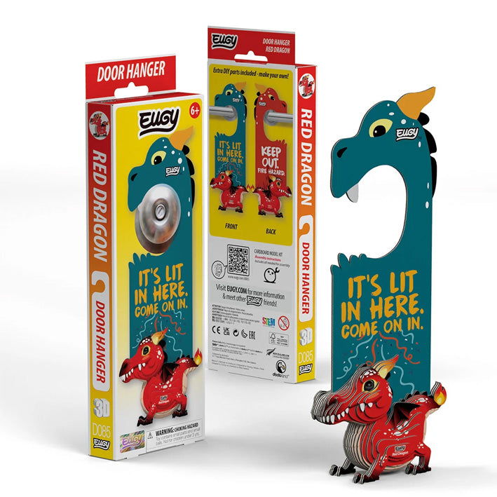 EUGY Red Dragon Door Hanger 3D Model Craft Kit
