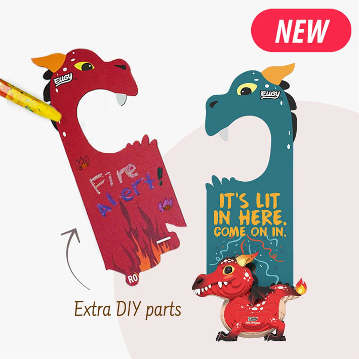 EUGY Red Dragon Door Hanger 3D Model Craft Kit