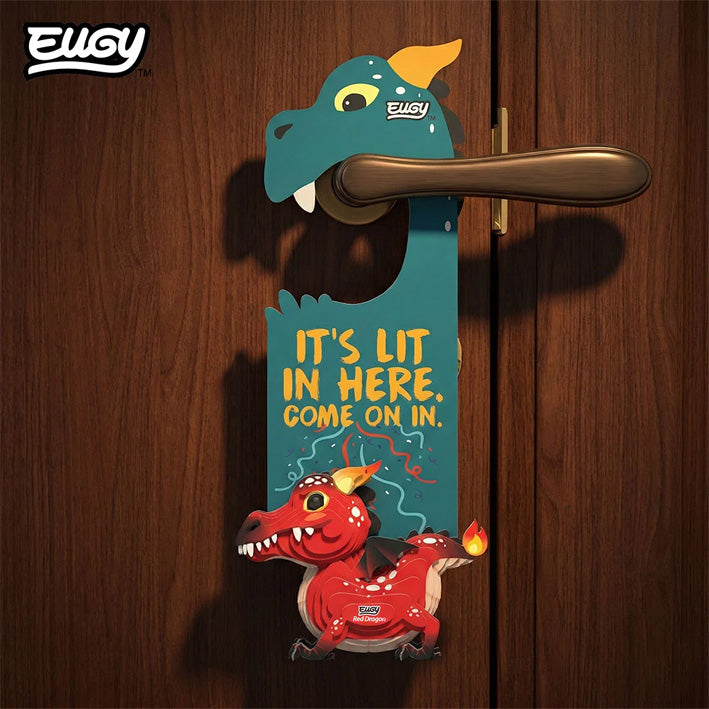 EUGY Red Dragon Door Hanger 3D Model Craft Kit