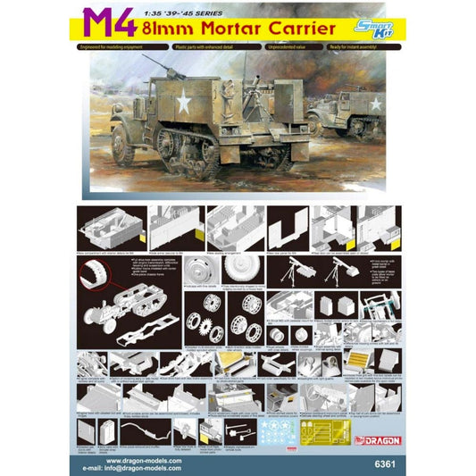 Dragon 6361 M4 81mm Mortar Carrier WWII 1:35 Plastic Model Kit