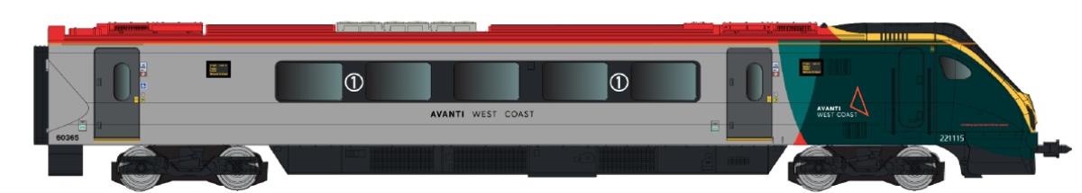 Dapol Class 221 115 Avanti West Coast Red Power Car Roof DA2D-023-005 N Gauge