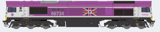 Dapol Class 66 734 'Platinum Jubilee' GBRf Pink DA2D-066-006 N Gauge