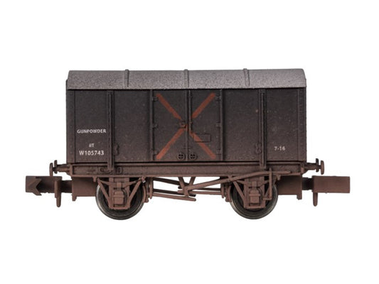 Dapol Gunpowder Van GWR W105743 Weathered N Gauge DA2F-013-088