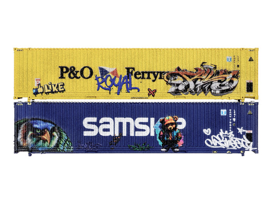 Dapol 20ft Container Set (4) P&O/Samskip Graffiti N Gauge 2F-028-216