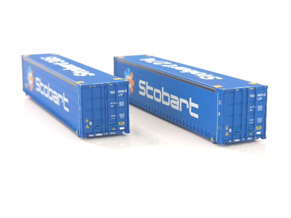 Dapol 45ft Curtainside Container Set (2pcs) Stobart/TESU Weathered DA2F-028-220