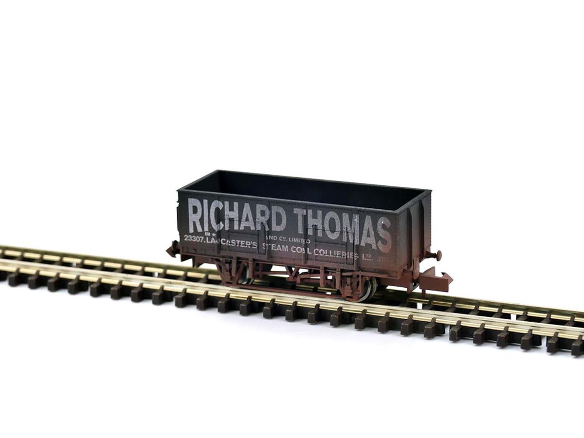 Dapol 20t Steel Mineral Wagon Richard Thomas Black 23307 Wthrd N 2F-038-058