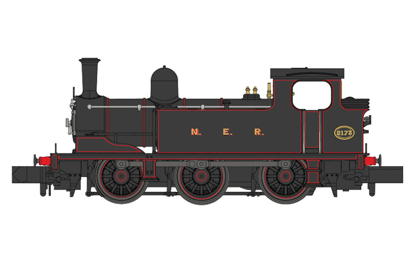 Dapol J72 Class 2173 NER Lined Black (DCC-Fitted) DA2S-022-001D N Gauge