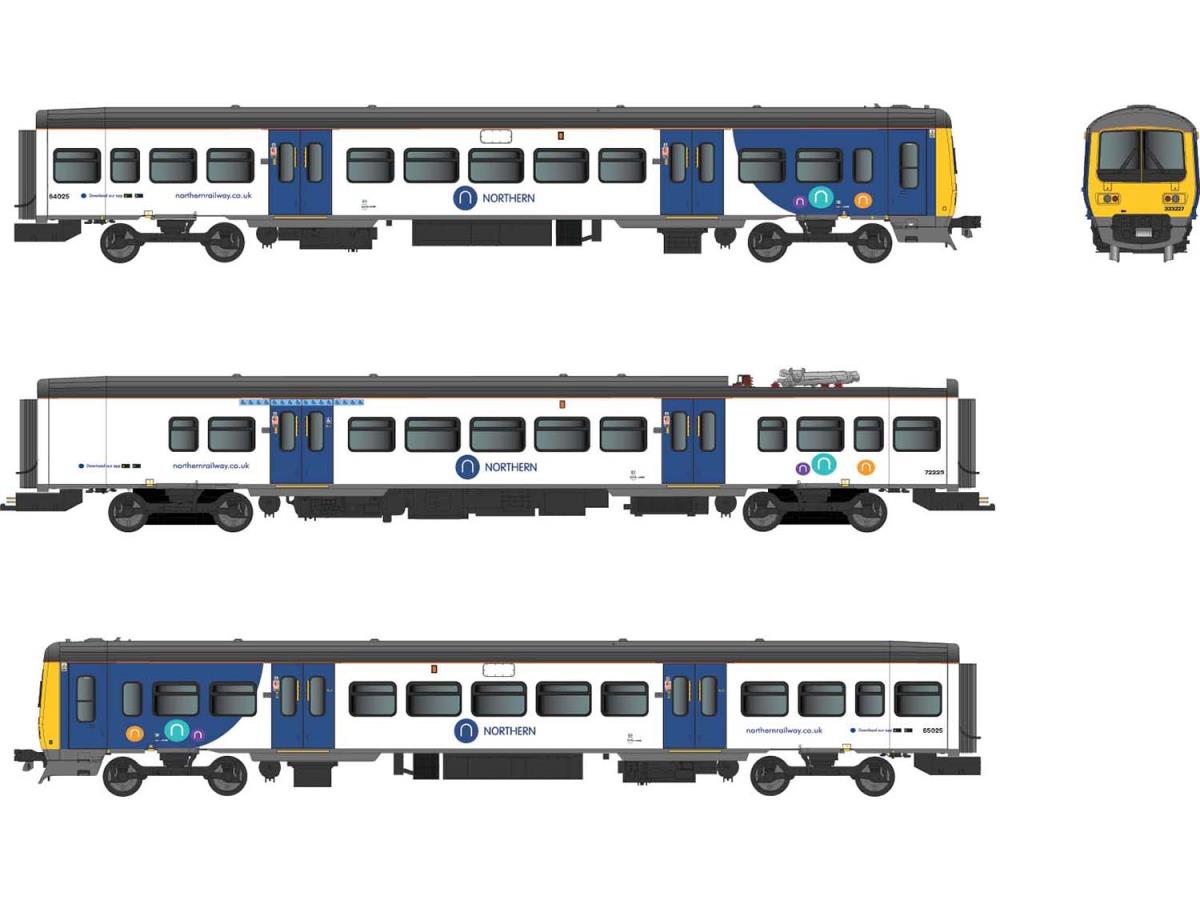 Dapol Class 323 225 3 Car EMU Northern OO Gauge DA4D-323-006