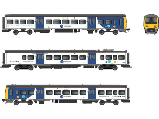Dapol Class 323 225 3 Car EMU Northern (DCC-Sound) OO Gauge DA4D-323-006S