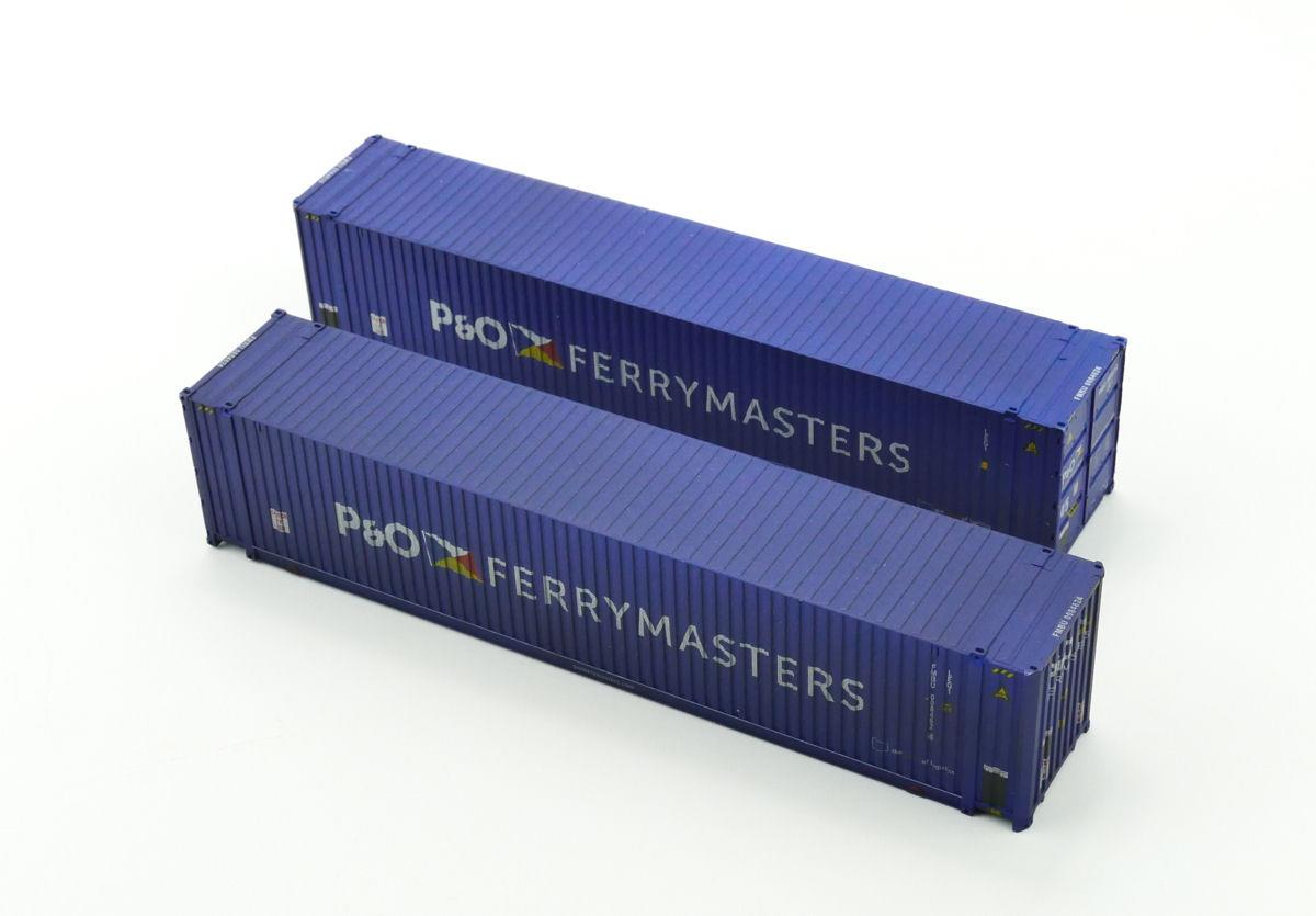 Dapol 45ft Hi-Cube Container Pack (2) P & O Ferries Weathered DA4F-028-016 OO Gauge