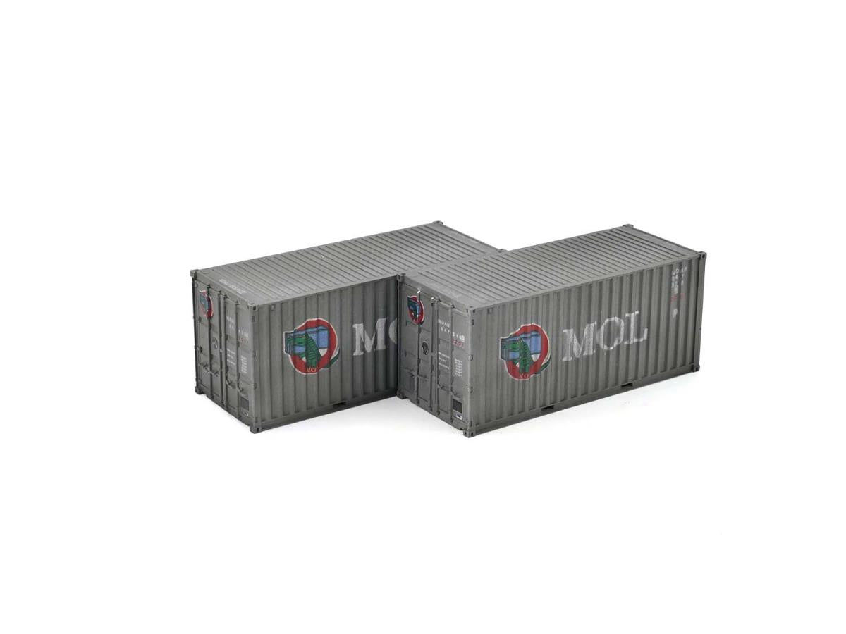 Dapol 20ft Container Pack (2) Mitsui Lines Weathered OO Gauge DA4F-028-054
