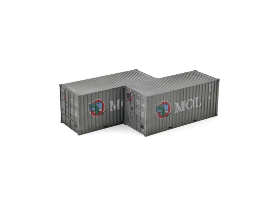 Dapol 20ft Container Pack (2) Mitsui Lines Weathered OO Gauge DA4F-028-054
