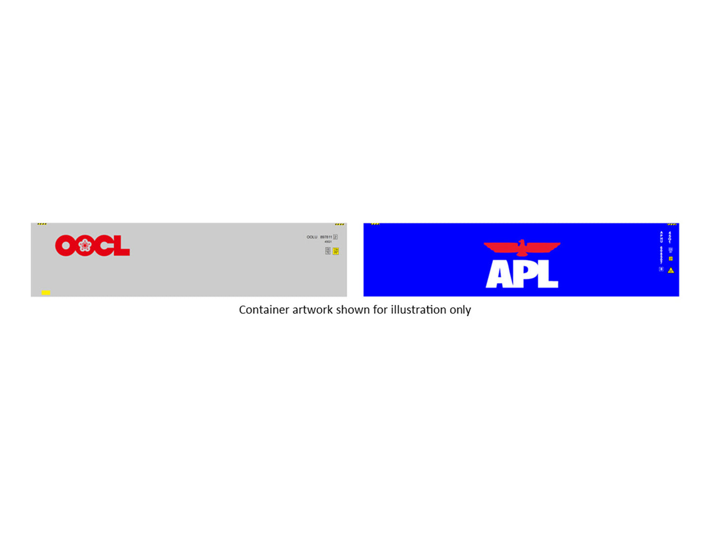 Dapol 40ft Hi Cube Container Set (2) OOCL/APL 4F-028-170