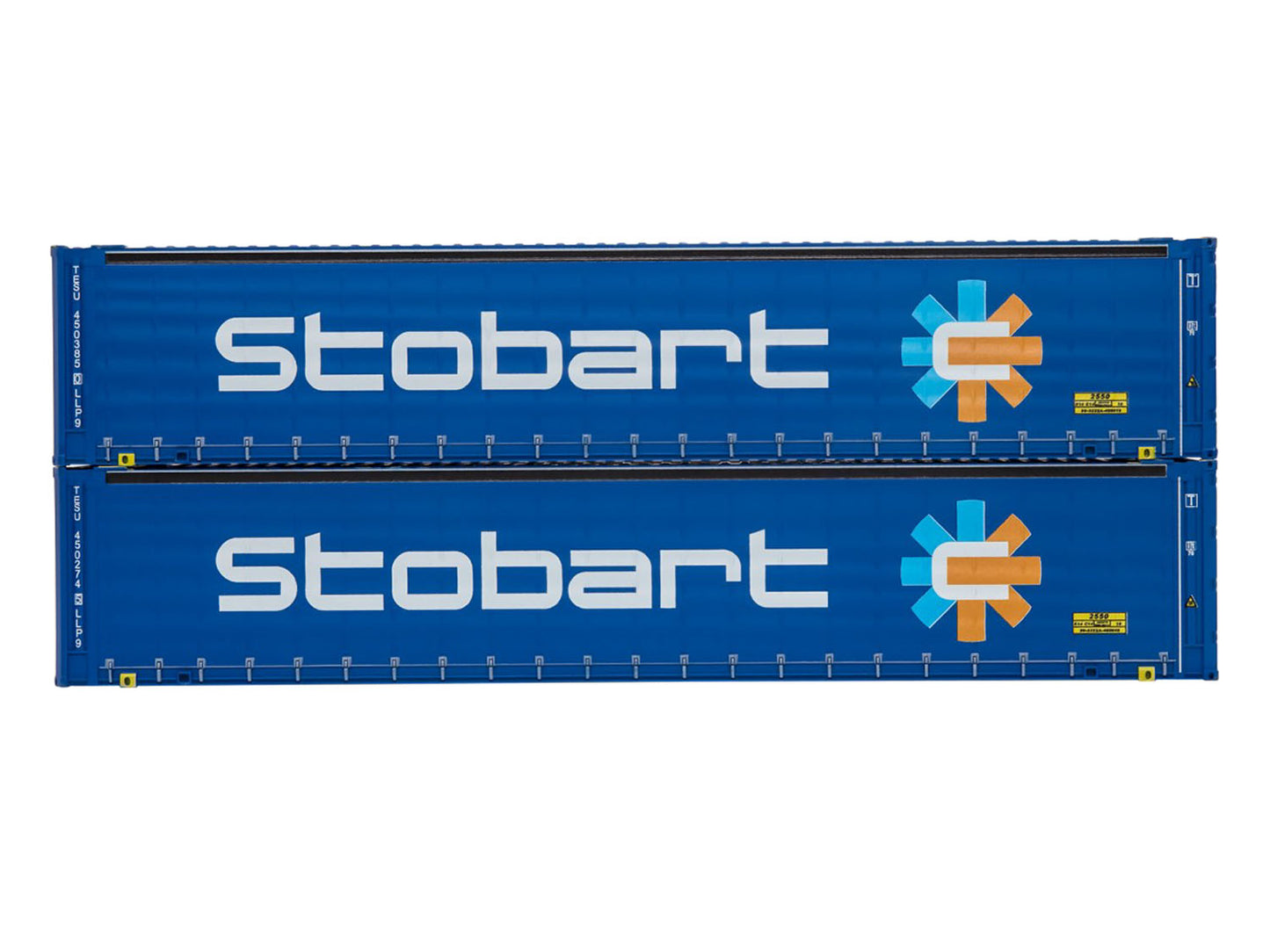 Dapol 45ft Curtainside Container Set (2pcs) Stobart Weathered DA4F-028-218