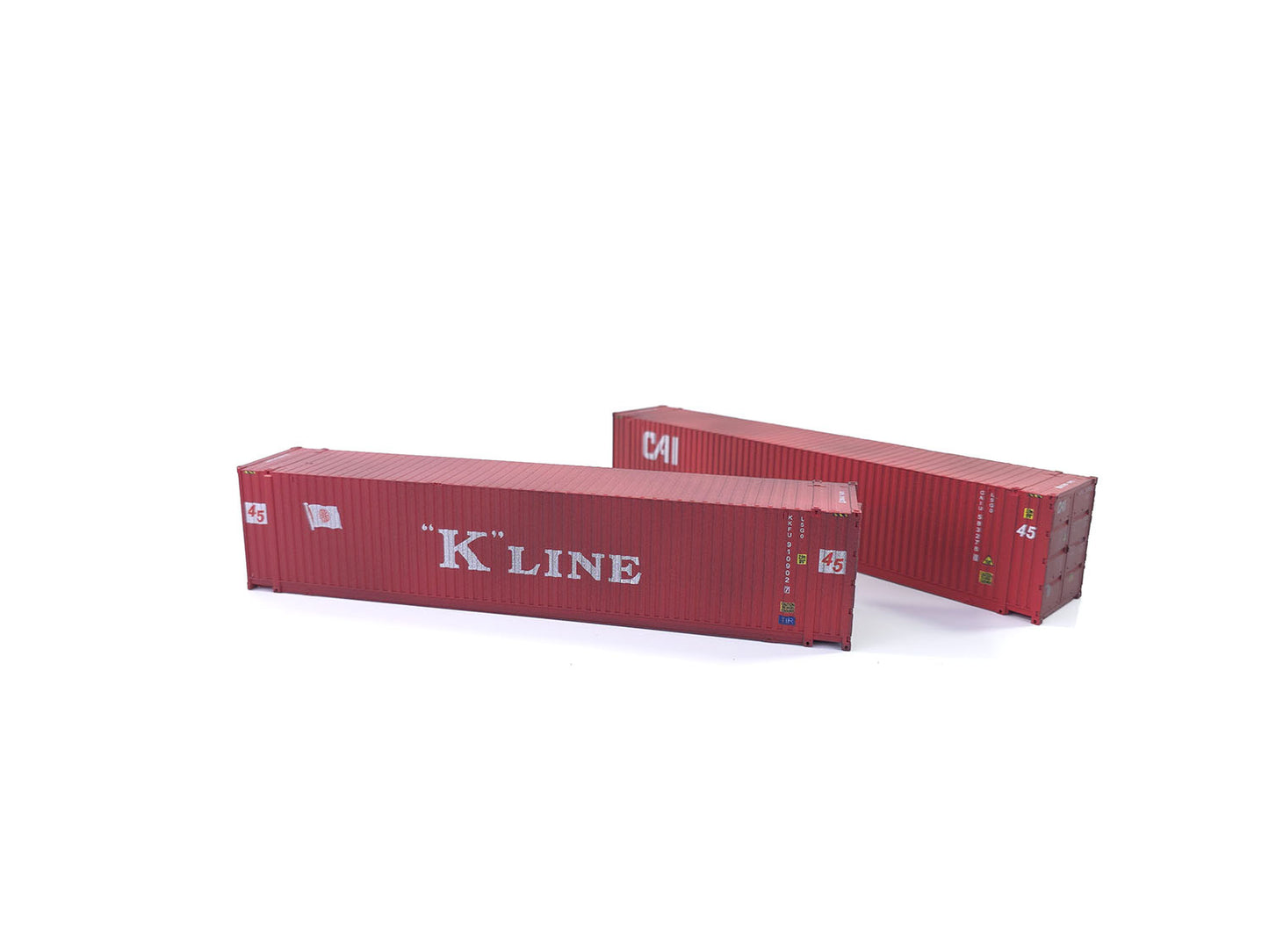 Dapol 45ft High Cube Container Set (2pcs) K Line/Cai Weathered DA4F-028-220