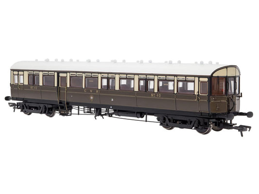 Dapol GWR Autocoach 40 GWR Lined Chocolate/Cream (DCC-Fitted) DA4P-004-002D OO Gauge