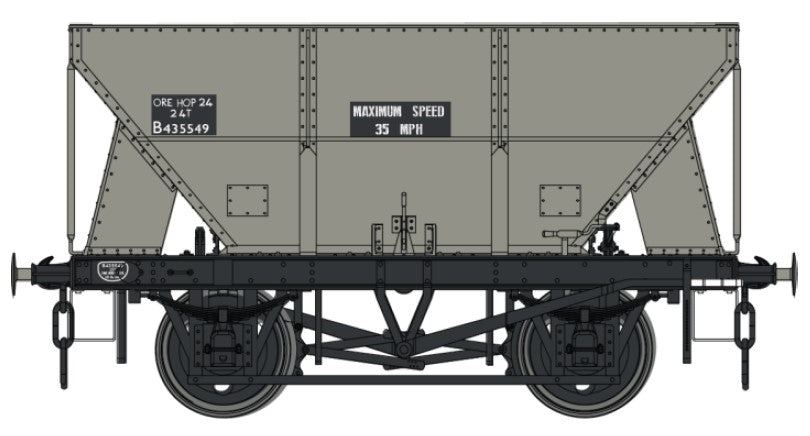 Dapol 24t Steel Hopper Grey B435549 Ore Hop Max Speed 35 O Gauge 7F-033-005