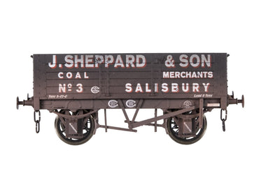 Dapol 5 Plank Wagon 9' Wheelbase J Sheppard No.3 Weathered O Gauge DA7F-052-010W