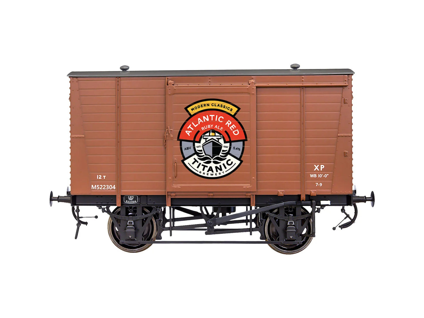 Dapol LMS Standard 12t Van Titanic Brewery Atlantic Red Wthrd DA7F-065-005W